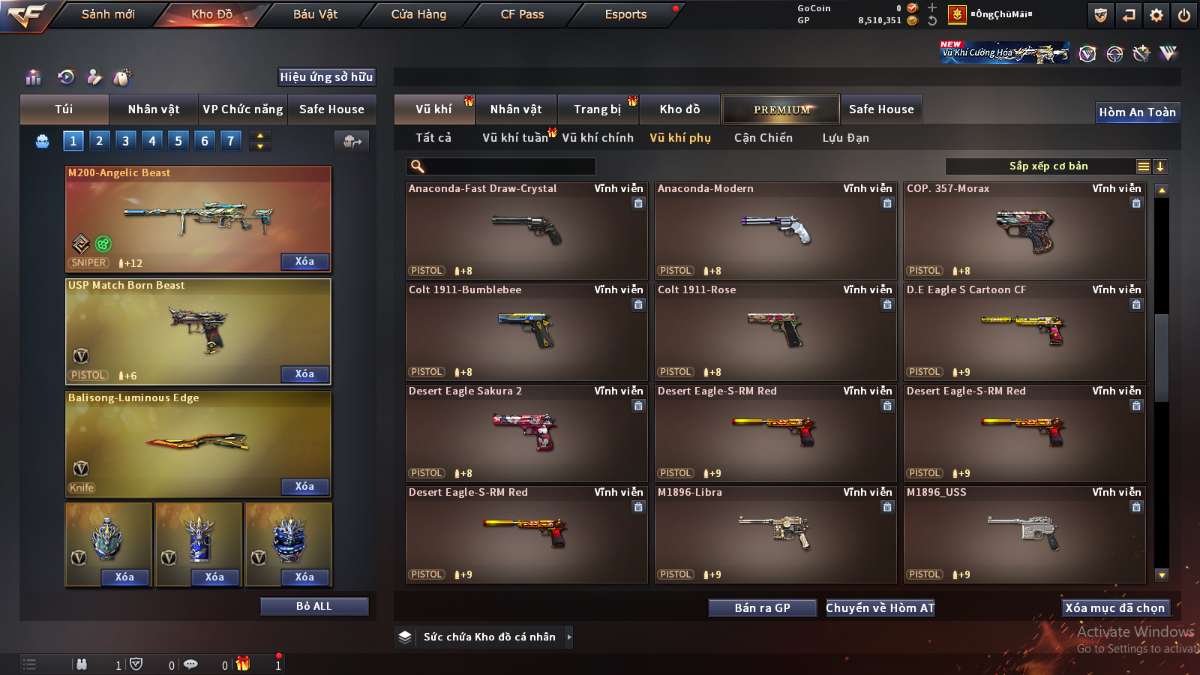 shop acc cf uy tin gia re